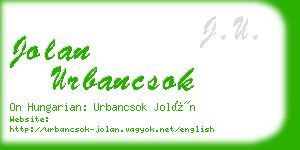 jolan urbancsok business card